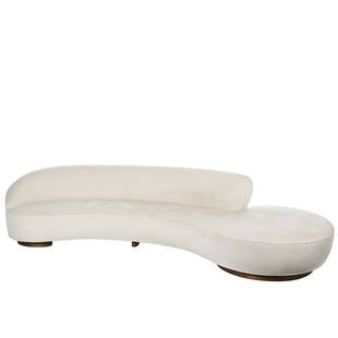 Vladimir Kagan cloud sofa: Contemporary production of the Vladimir Kagan cloud sofa by Ralph Pucci. 30" H x 130" W x 36" D.