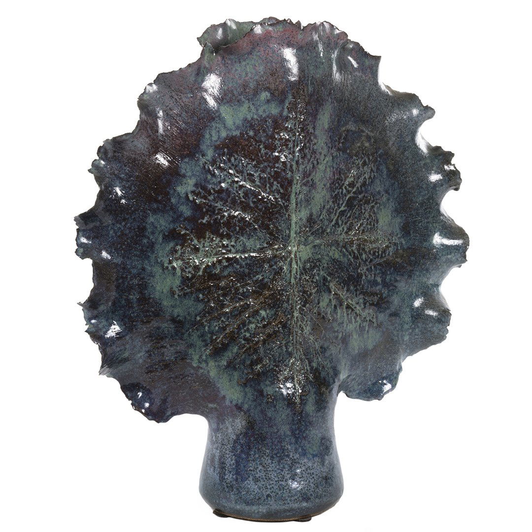 French glazed stoneware vase (1 of 3)