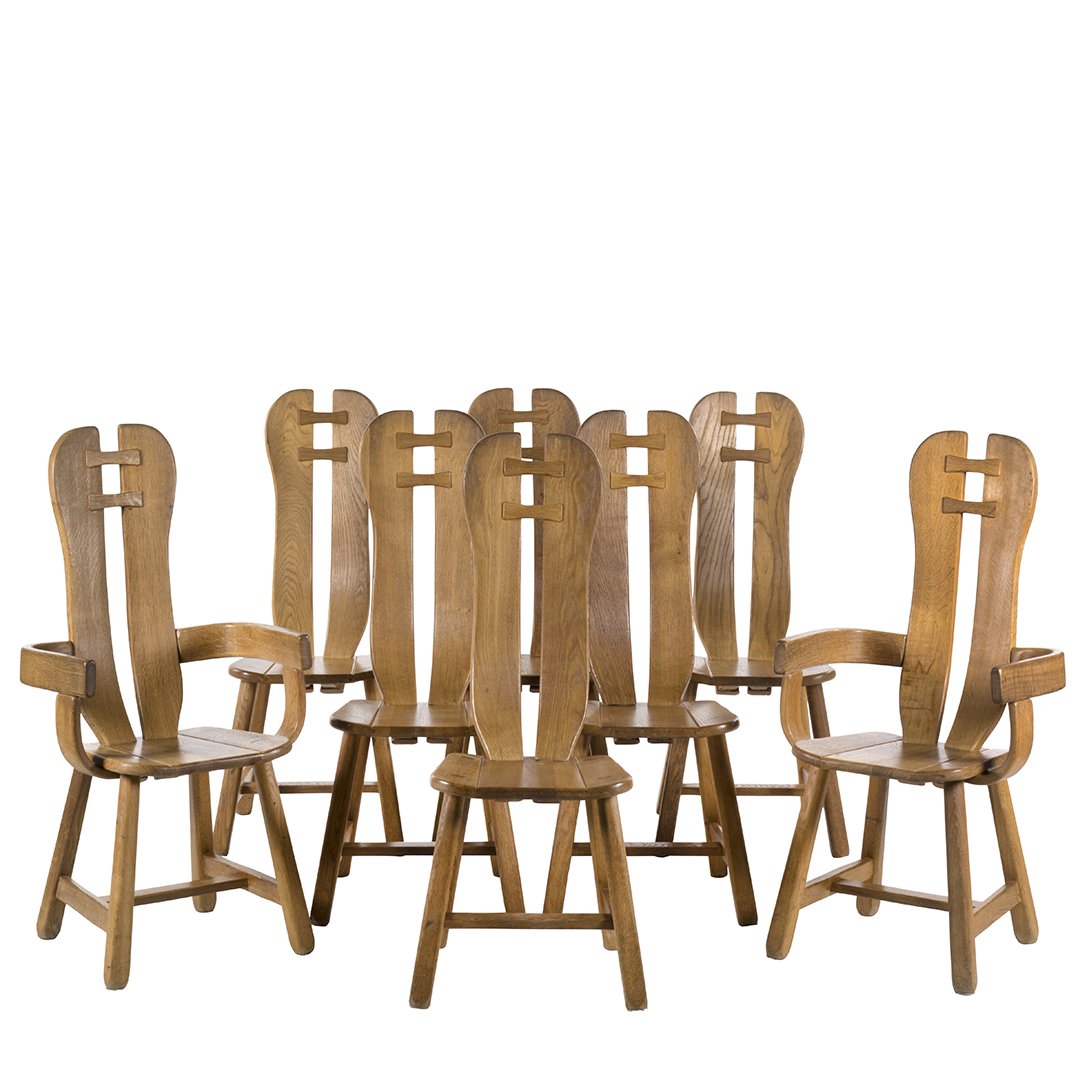 Guillerme and Chambron dining chairs (8) (1 of 3)