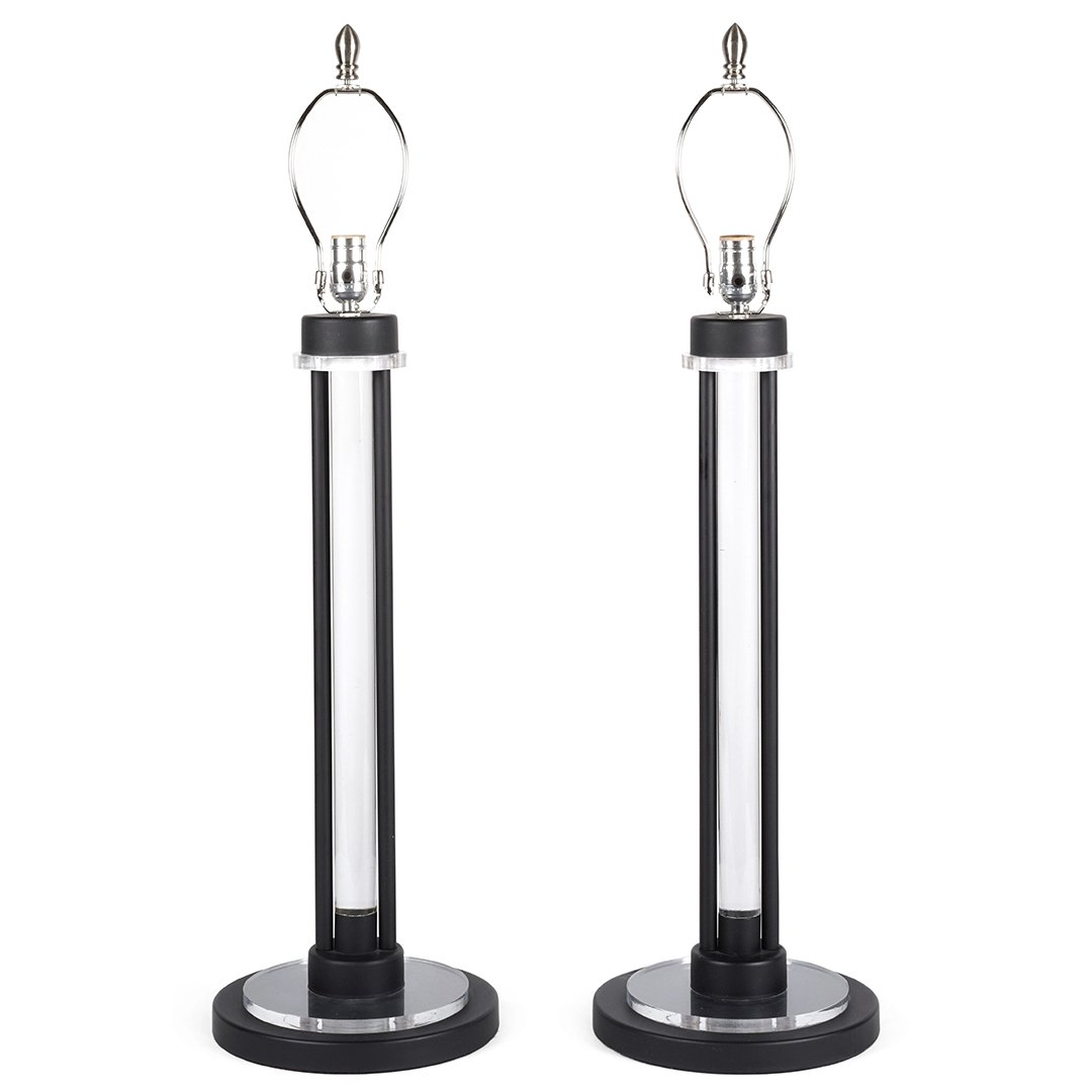 Lucite and metal table lamps (2) (1 of 2)