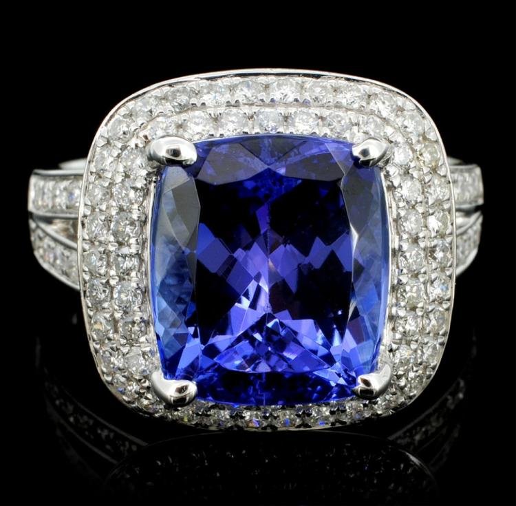18K White Gold 5.30ct Tanzanite & 0.89ct Diamond Ring (1 of 3)