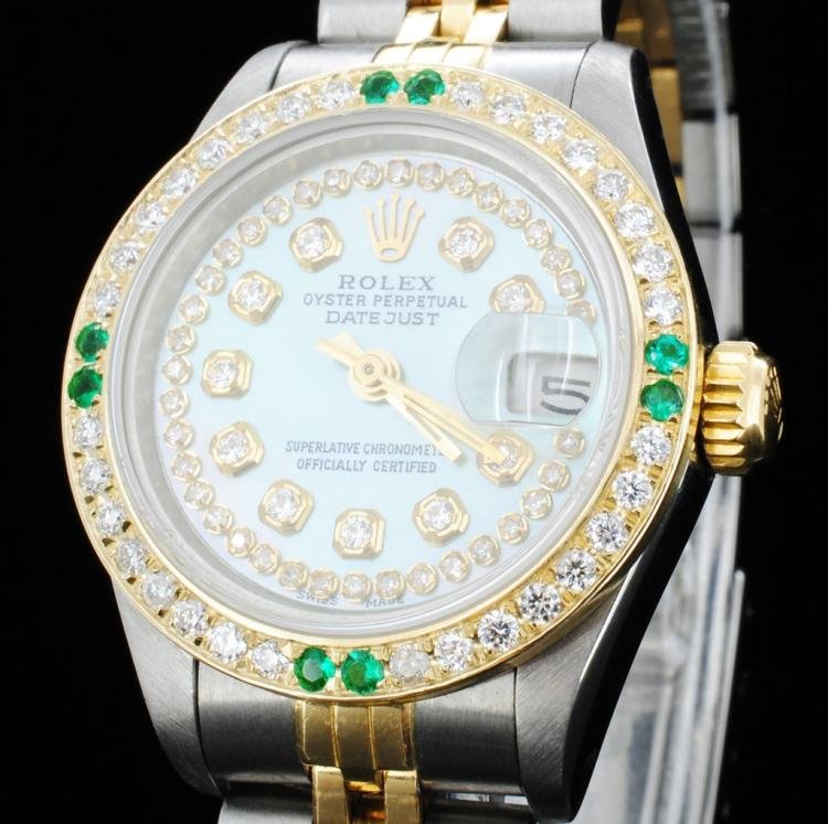 ROLEX YG/SS DateJust 1.00ct Diamond Ladies Watch (1 of 6)