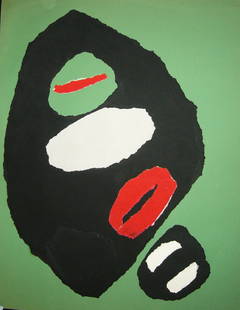 H. Eshel Paper Collage Composition: Hanna Eshel, (Israel 1926- ), Paper Collage, Paris, 1965, colored paper composition, 25.5in. X 19.5in., signed l.r. and on reverse.About Artist:Hanna EshelHanna Eshel, a fifth generation Israeli, is a