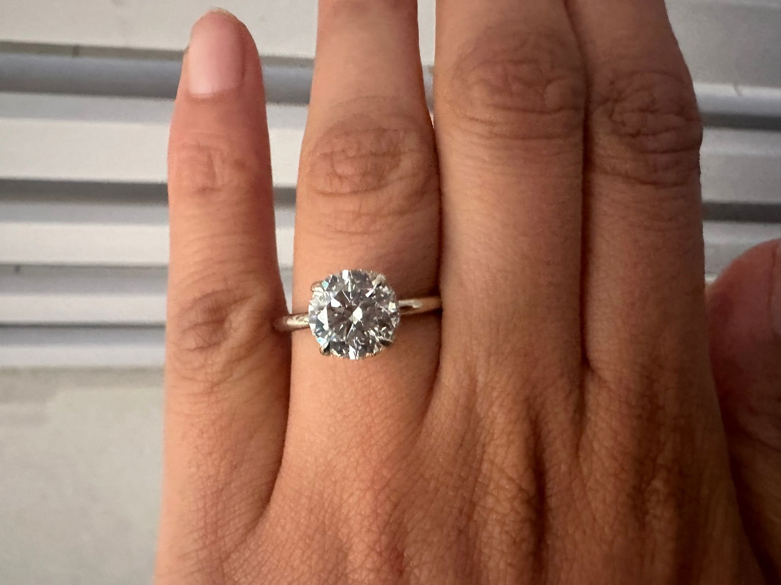2 Carat Round Halo Diamond Engagement Ring in 14k White Gold (1 of 12)
