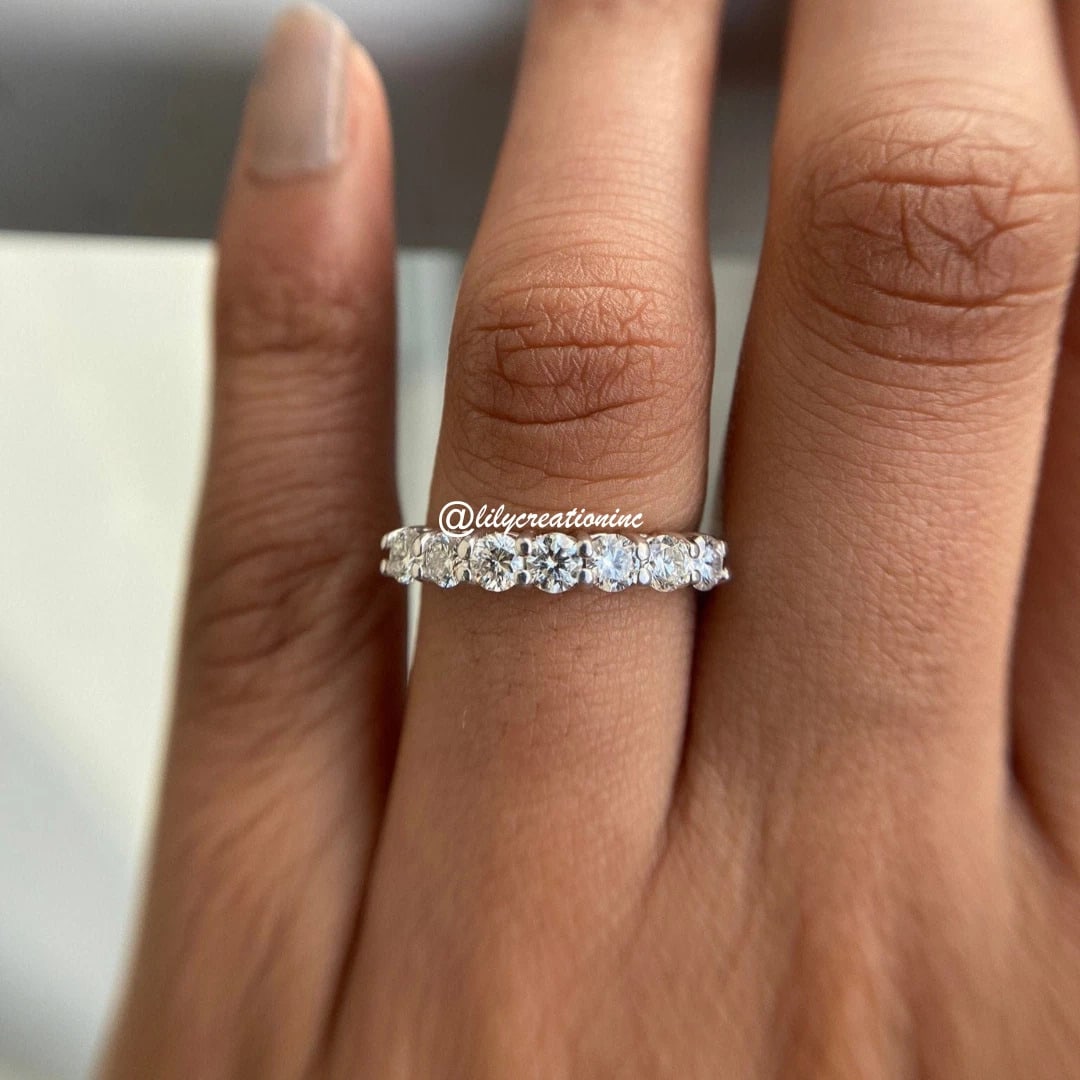 3 Carat Halfway Round Diamond Eternity Band in 14k White Gold (1 of 2)