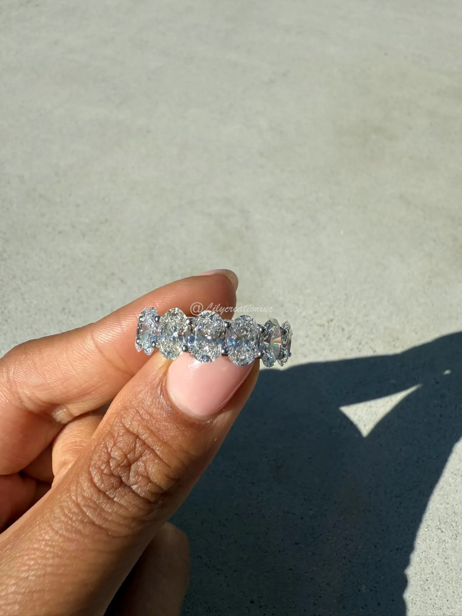 8 Carat Oval Diamond Eternity Band in 14k White Gold: 14k White Gold Oval Diamond Eternity Band /Total Diamond Weight: 8 Carat Solid 14k White Gold & Conflict - Free Lab Grown Diamond/Diamond Quality : E in Color & VVS-VS in Clarity/Width : 7 mmRetail Va