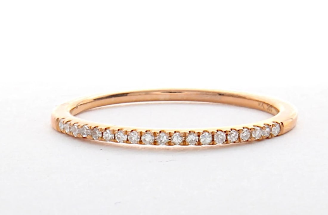 0.50 Carat Round Art Deco Vintage Old Cut Diamond Eternity Band in 14k Rose Gold: 14k Rose Gold Round Art Deco Vintage Old Cut Diamond Eternity Band /Total Diamond Weight: 0.50 Carat Solid 14k Rose Gold & Conflict - Free Lab Grown Diamond/Diamond Quality : E in Color & VVS-VS in Cl