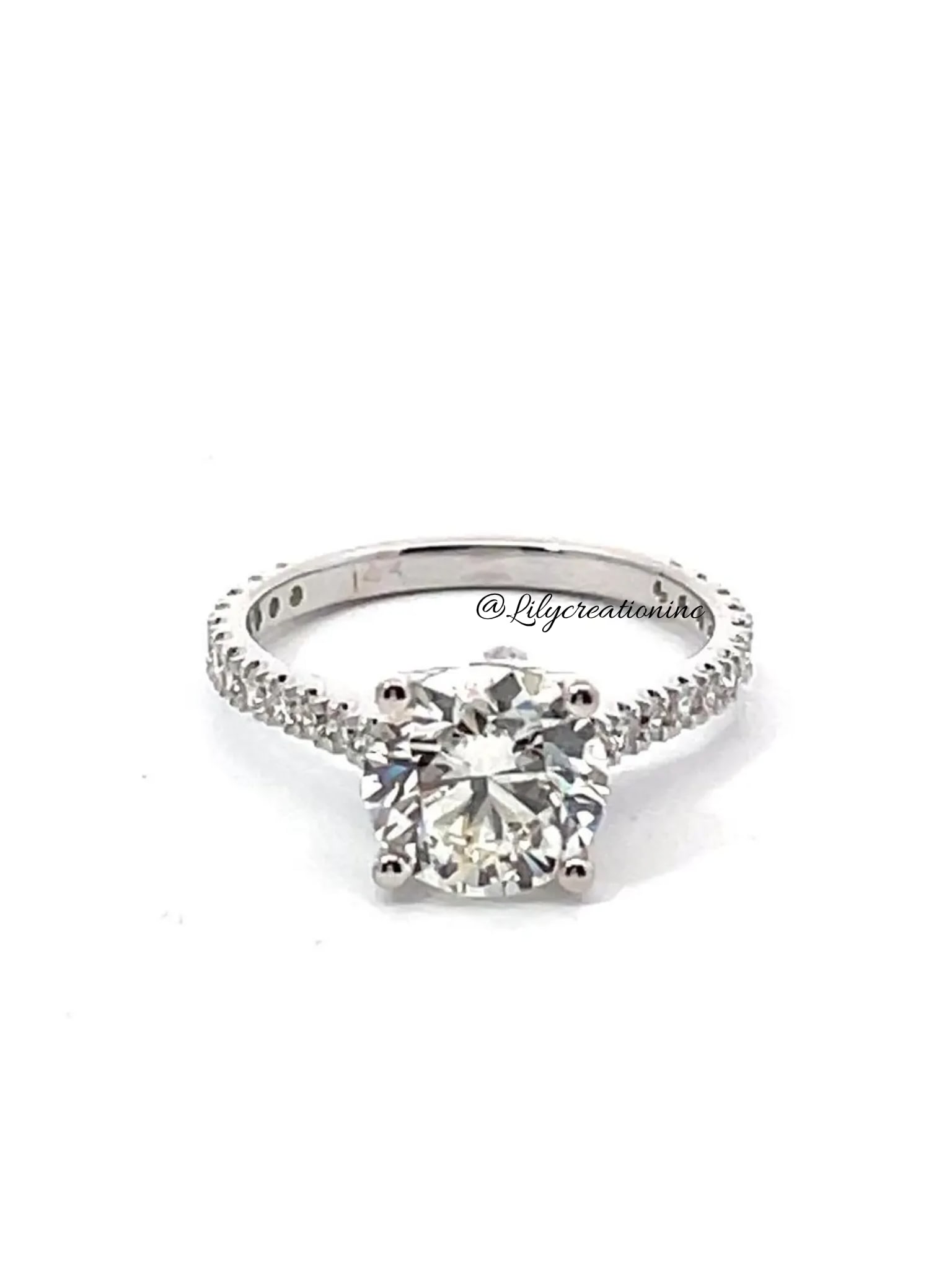 2 Carat Round Diamond Engagement Ring in 14k White Gold (1 of 3)
