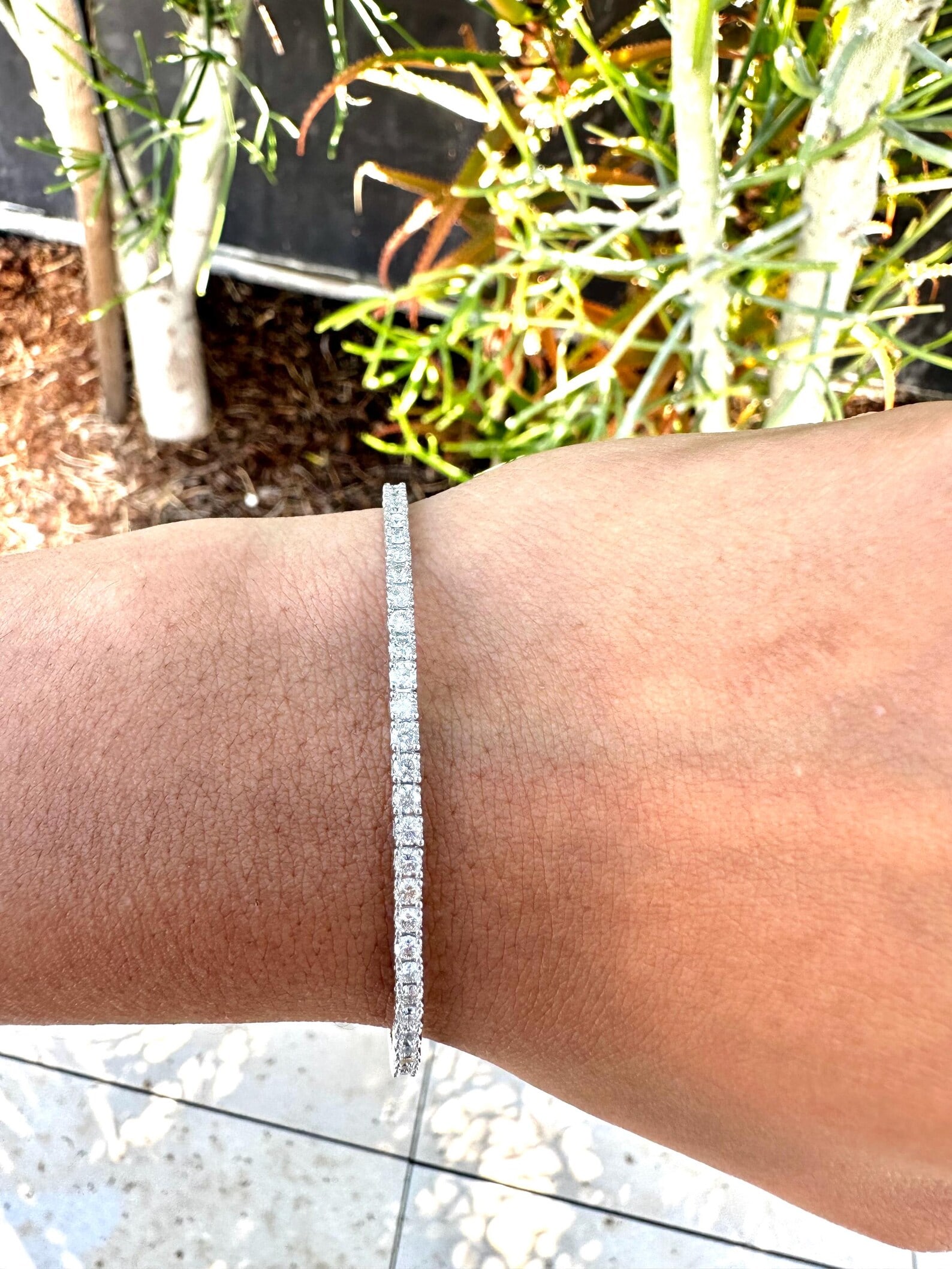 2 Carat Round Diamond Flexible Bangle in 14k White Gold (1 of 6)