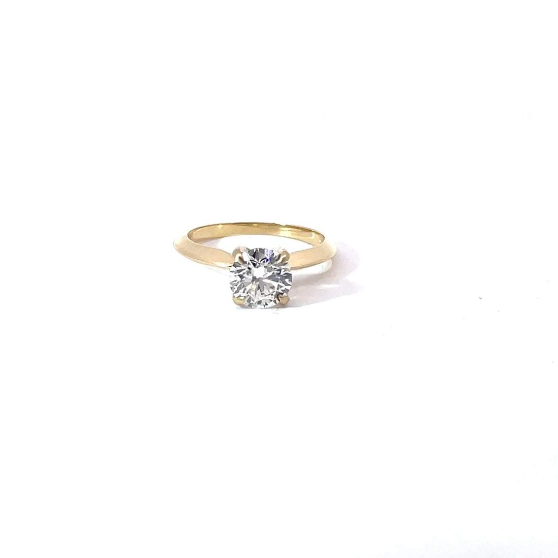 2 Carat Round Knife Edge Diamond Engagement Ring in 14k Yellow Gold (1 of 3)