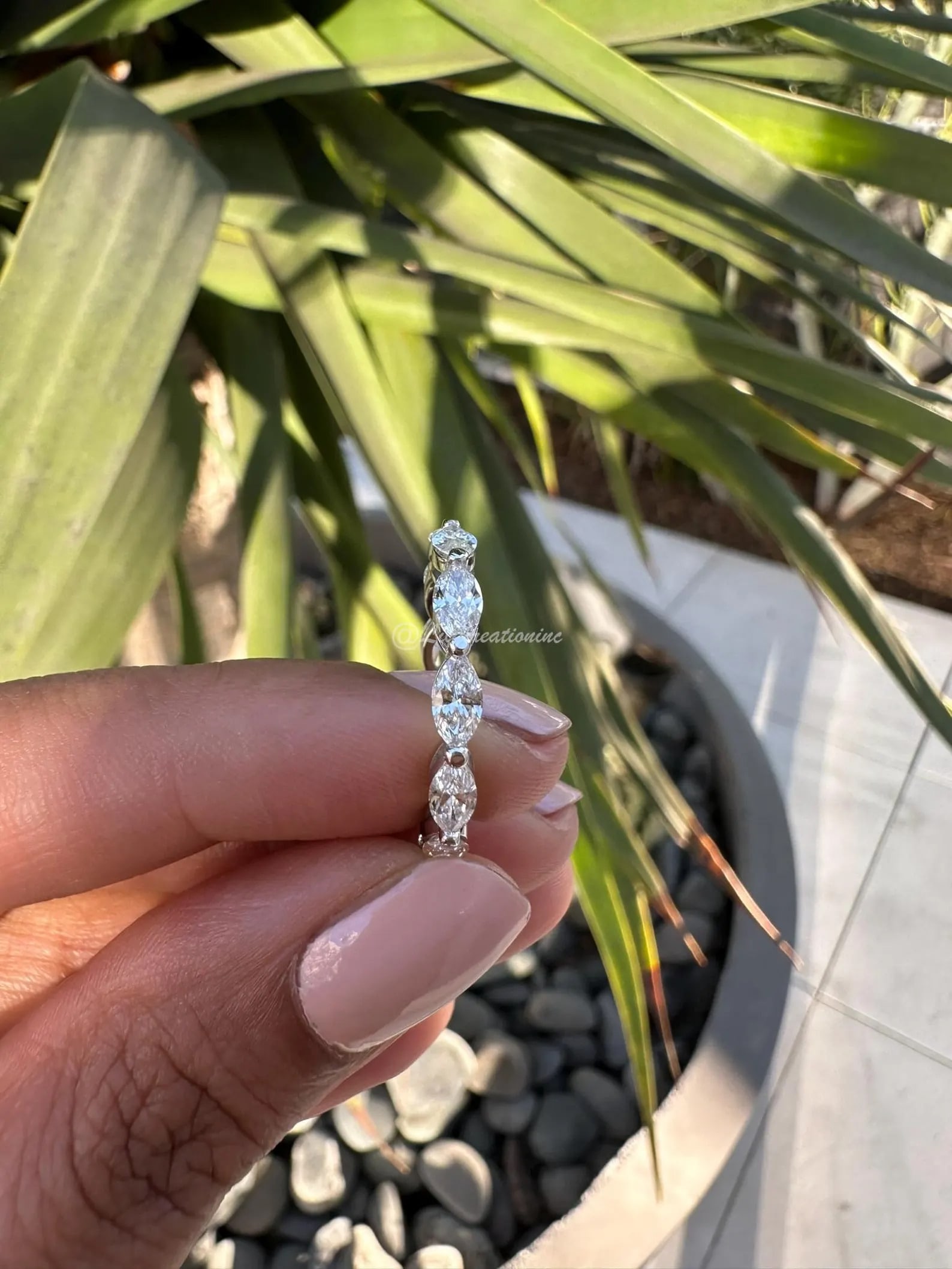 2 Carat Marquee Diamond Eternity Band in 14k White Gold: 14k White Gold Marquee Diamond Eternity Band /Total Diamond Weight: 2 Carat Solid 14k White Gold & Conflict - Free Lab Grown Diamond/Diamond Quality : E in Color & VVS-VS in Clarity/WIdth 2.5mmRetail 