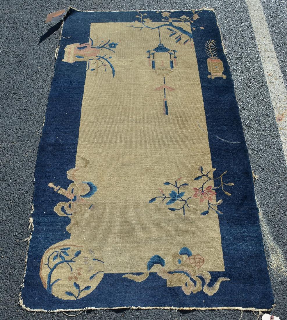 Antique Art Deco Chinese Rug, 3' x 5'6": Antique Art Deco Chinese Rug, 3' x 5'6"