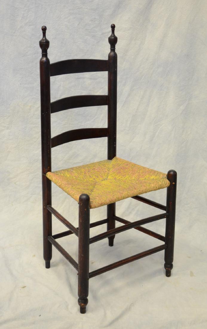Bergen County, NJ 3 slat ladderback side chair, rush (1 of 3)