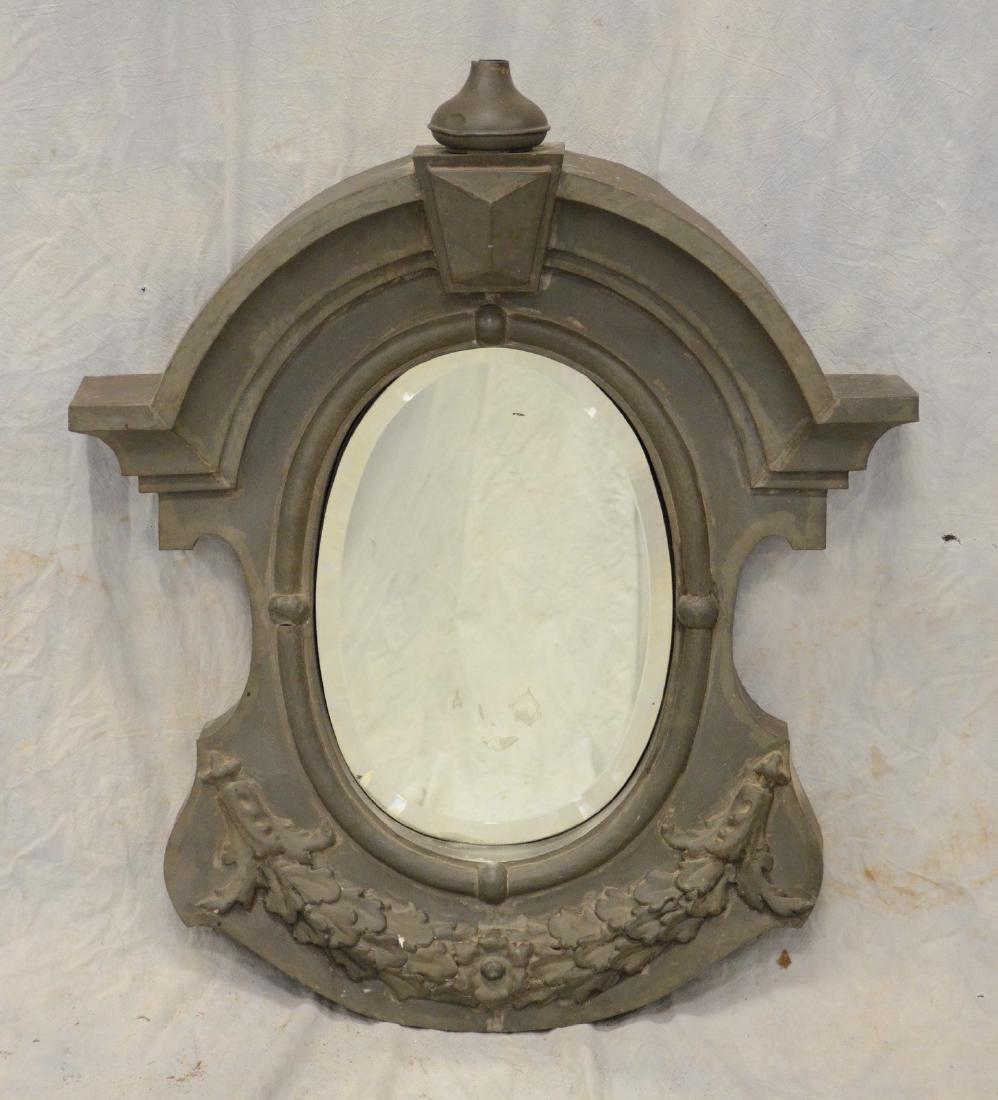 Continental metal mirror, possibly zinc, garrett window (1 of 3)