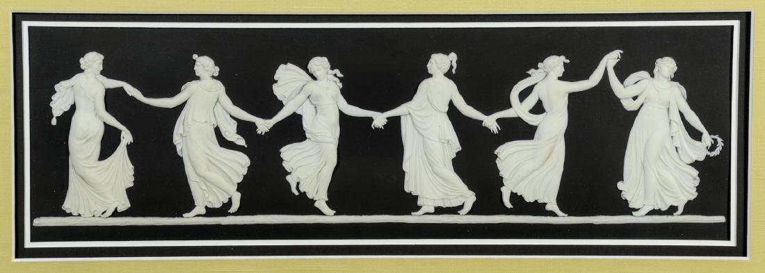 Very large framed Wedgwood Dancing Hours black basalt & (1 of 4)