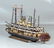 Handmade wood paddlewheel boat model, 25" l x 13 1/2" h - 2