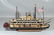 Handmade wood paddlewheel boat model, 25" l x 13 1/2" h - 4