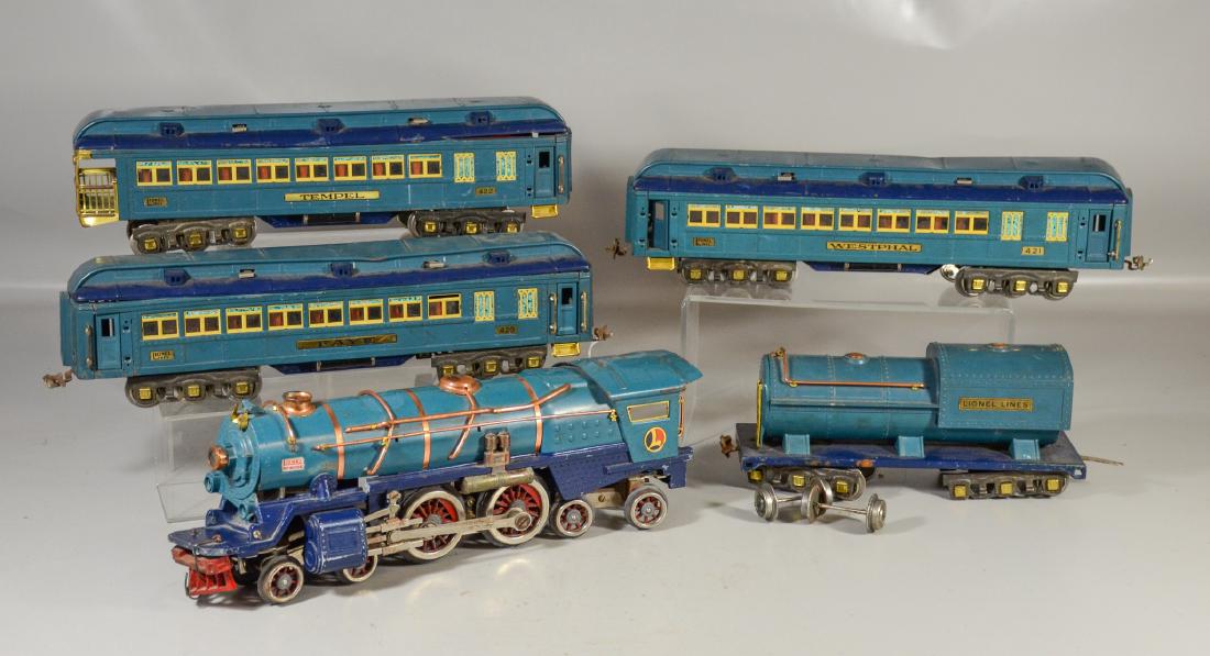 5 pc Lionel standard gauge Blue Comet Train set