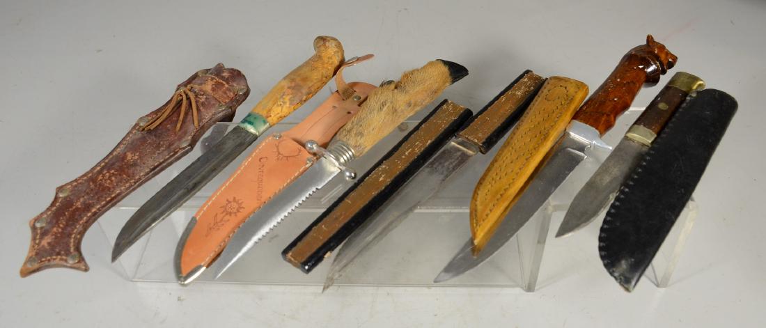 5 sheathed knives including 4 hunting knives, Japanese (1 of 4)