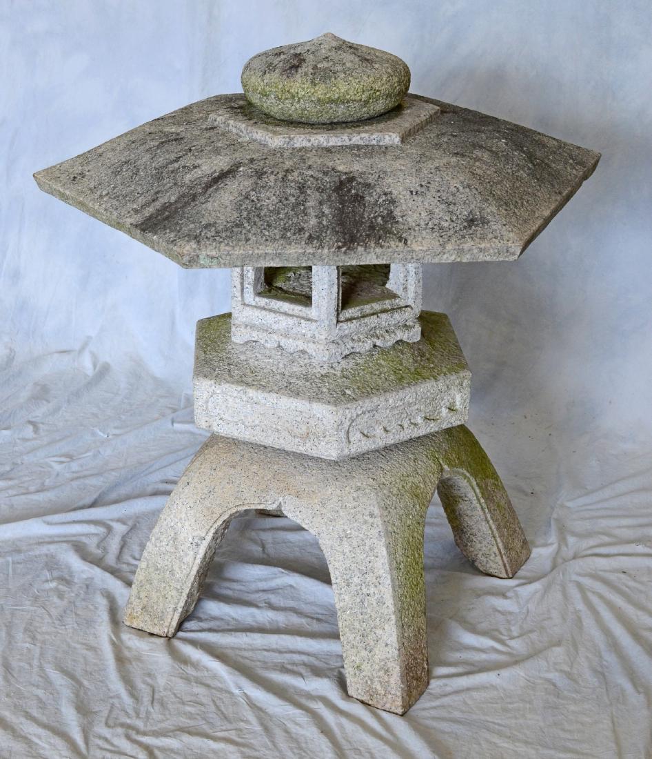 Japanese style (5) piece carved solid granite lantern, (1 of 3)