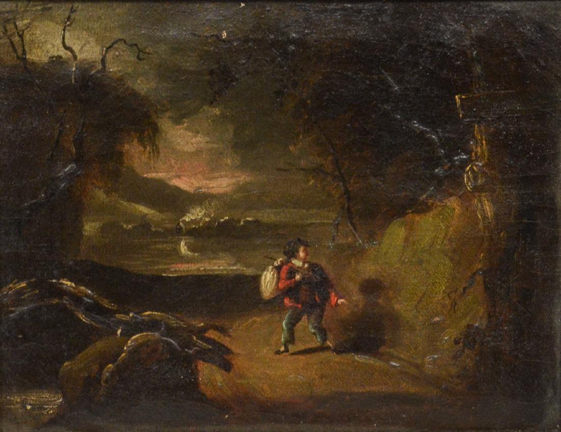 19th c Dutch Landscape, Oil on Canvas, unsigned, (1 of 3)