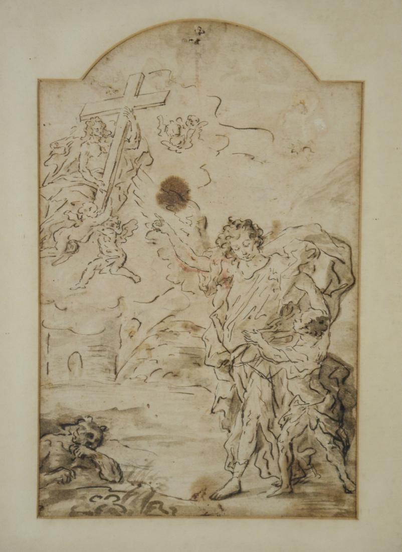 Old Master School, 17th/18th c, ink and wash on paper, (1 of 5)