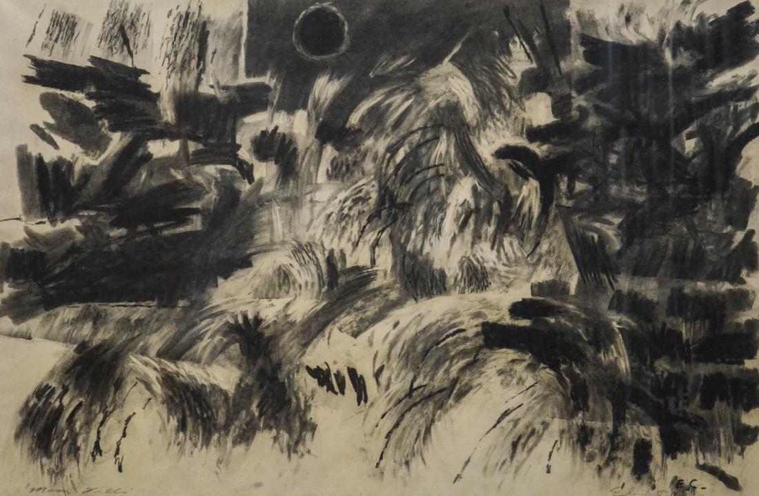 Eduardo Chavez (American, 1917-1995), Abstract charcoal (1 of 5)