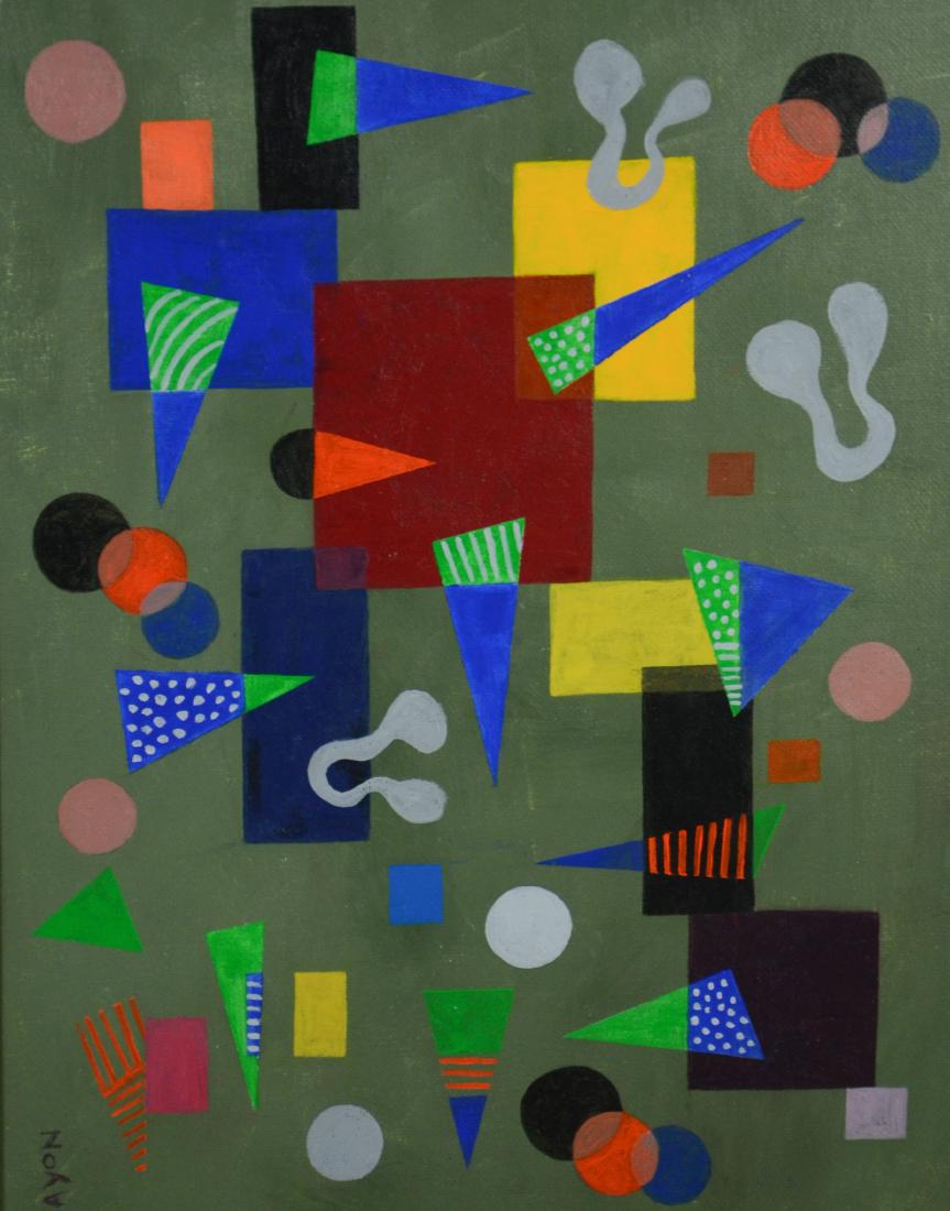 Seymour Zayon (American, PA, b 1930), abstract oil on (1 of 2)