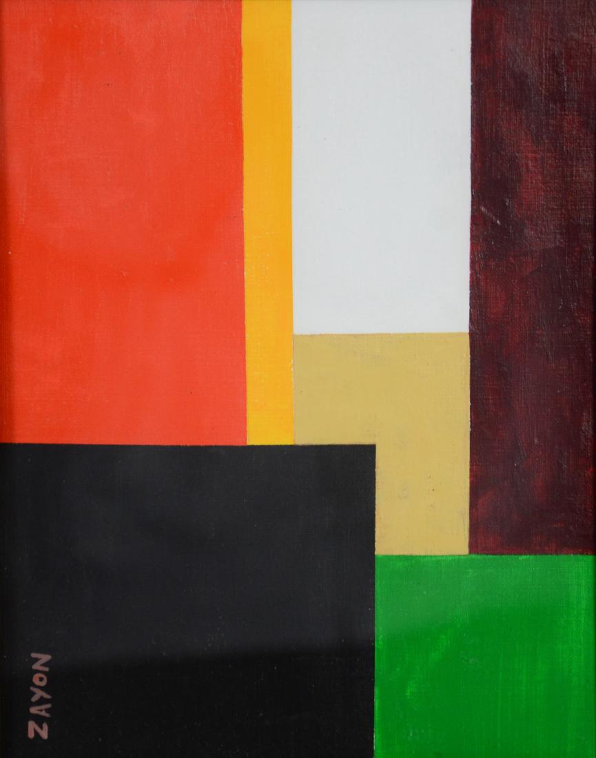 Seymour Zayon (American, PA, b 1930), abstract oil on (1 of 2)