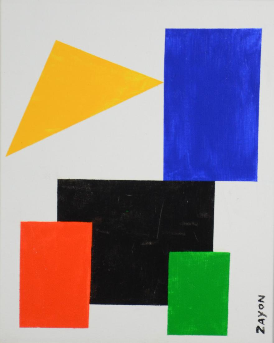 Seymour Zayon (American, PA, b 1930), abstract oil on (1 of 2)