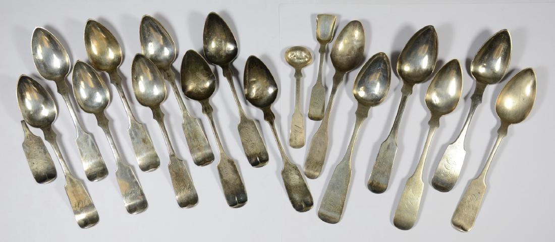 (6) American coin silver teaspoons by R&W Wilson, (3) (1 of 2)