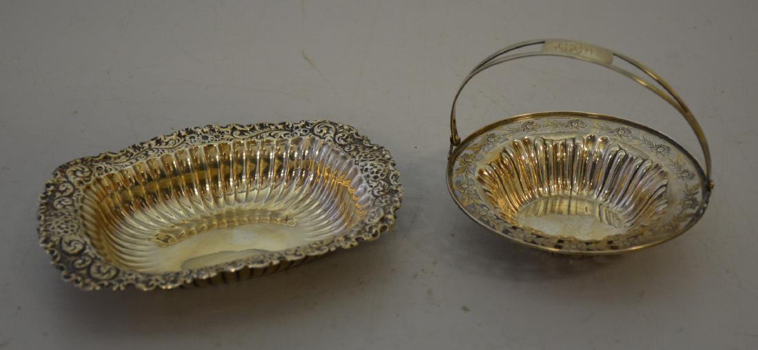 Rectangular ribbed & floral repousse border sterling (1 of 1)