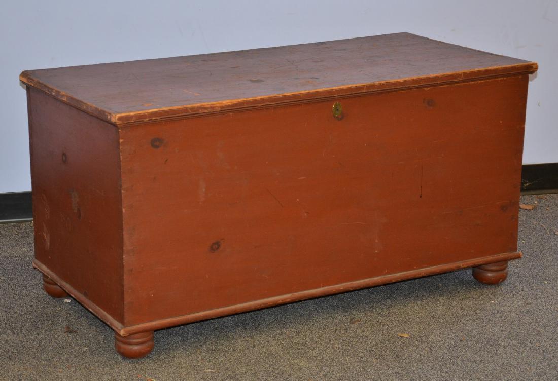 Red Painted Dovetailed Blanket Chest, with till, normal (1 of 7)