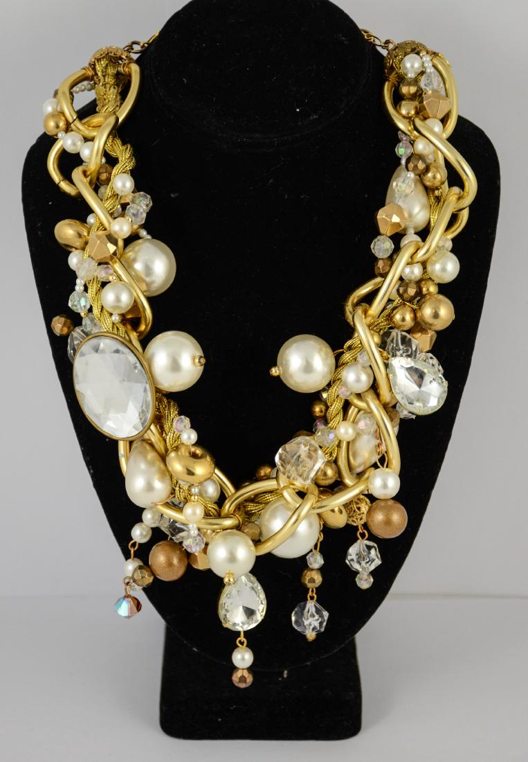 Large bead & faux pearl necklace by Maya (1 of 9)