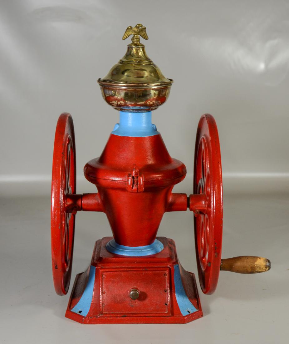 Crescent Rutland VT Coffee Grinder: Crescent Rutland VT Coffee Grinder, repainted, approx 23" h
