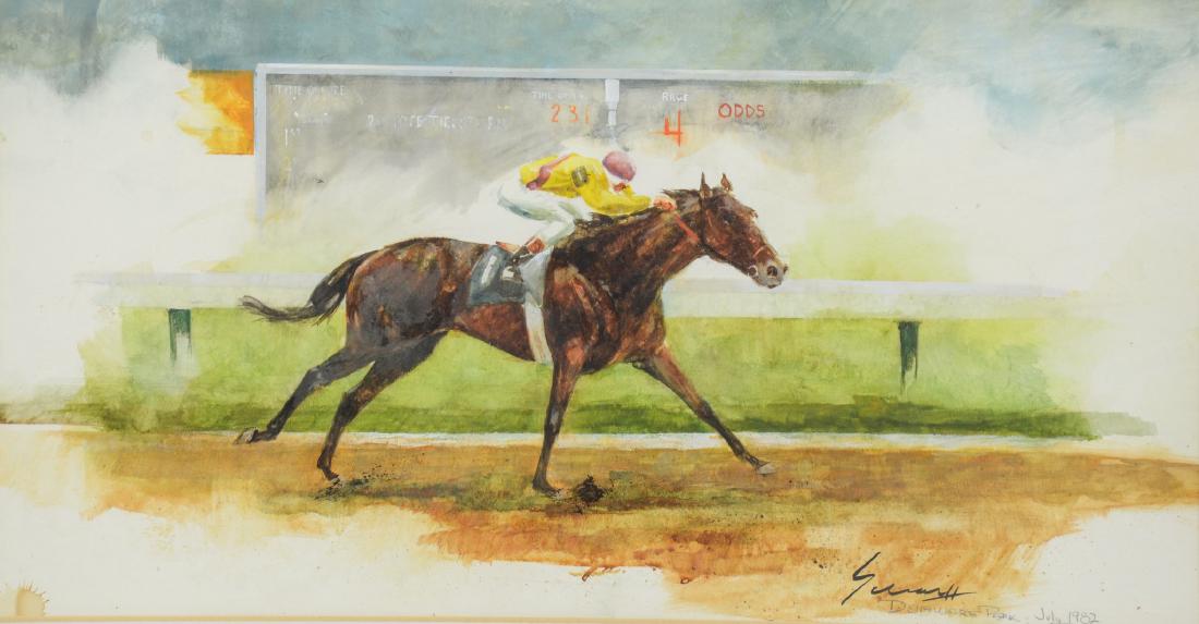 Ralph Scharff, watercolor, Delaware Park July 1982 (1 of 3)