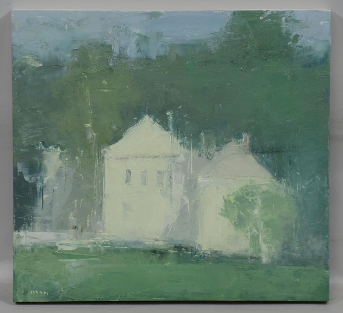 Stuart Shils, abstract landscape with houses (1 of 2)