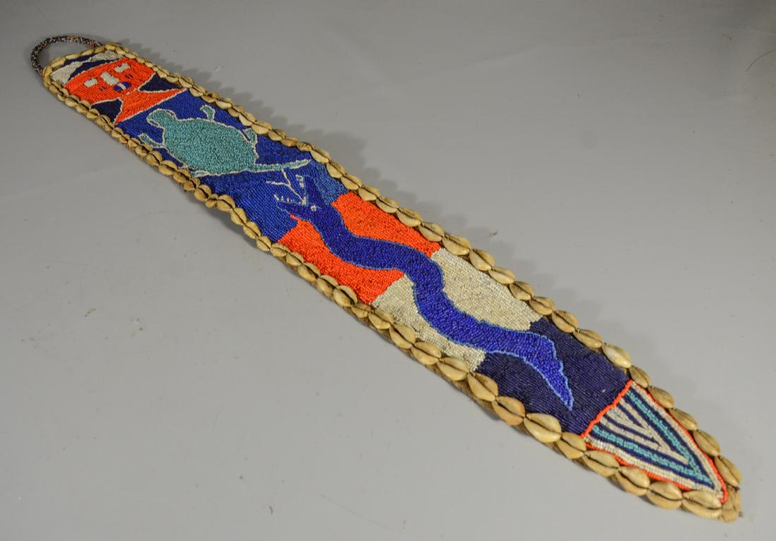 Oceanic Leather and Beaded Wall Hanging (1 of 1)