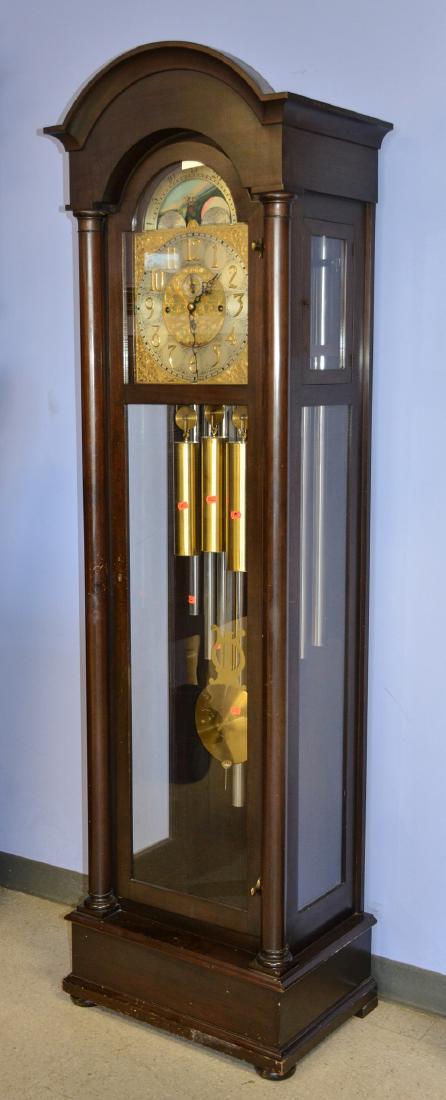 Mahogany Federal Style 9-Tube Chiming Hall Clock (1 of 4)
