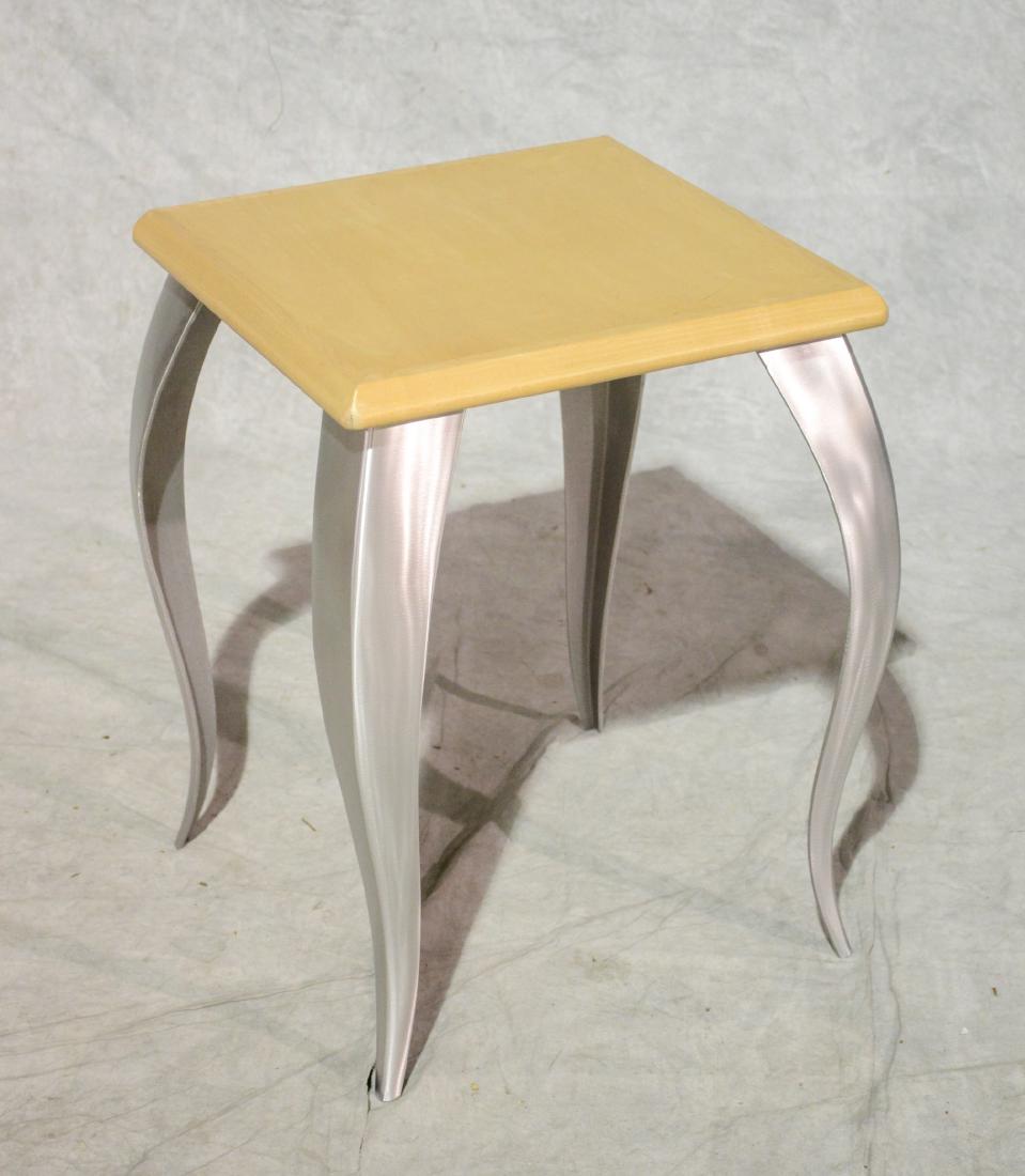 Modern design aluminum wood top lamp table, Enos (1 of 2)