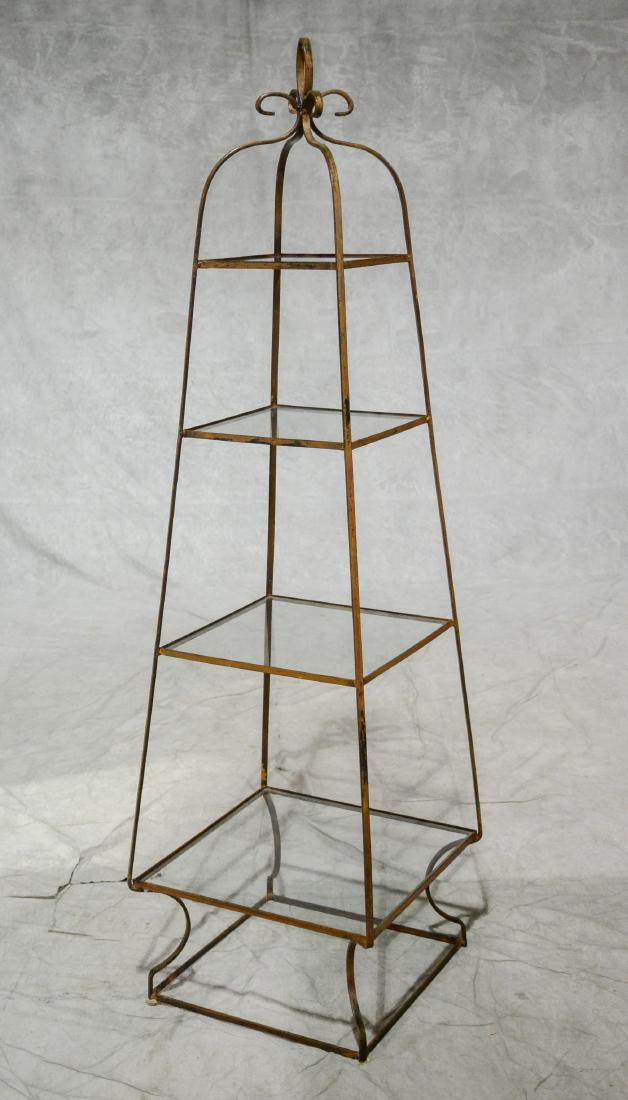 Metal 4 tier plant or curio shelf, 66" h (1 of 3)