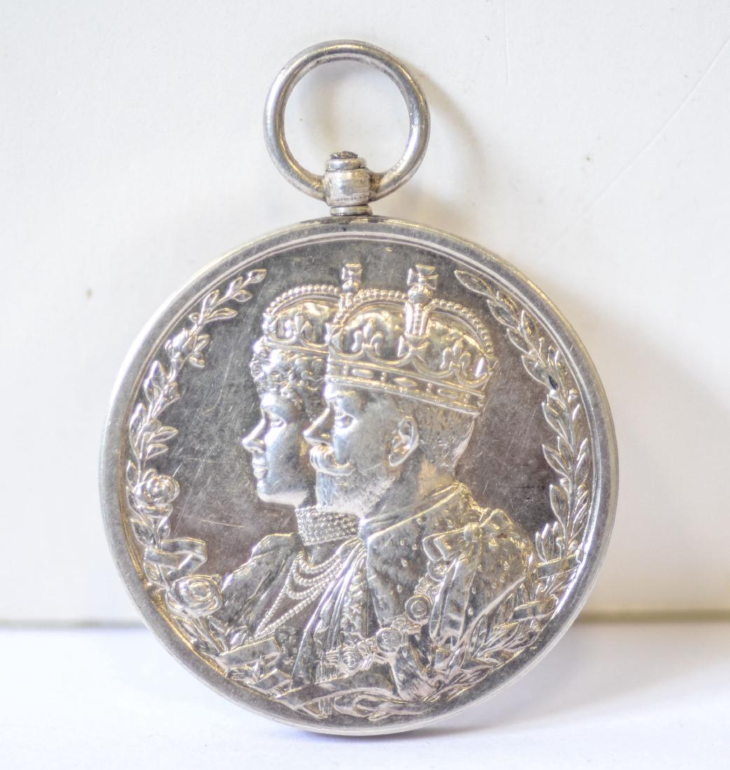 1911 Sterling silver Coronation medal, King George and (1 of 2)