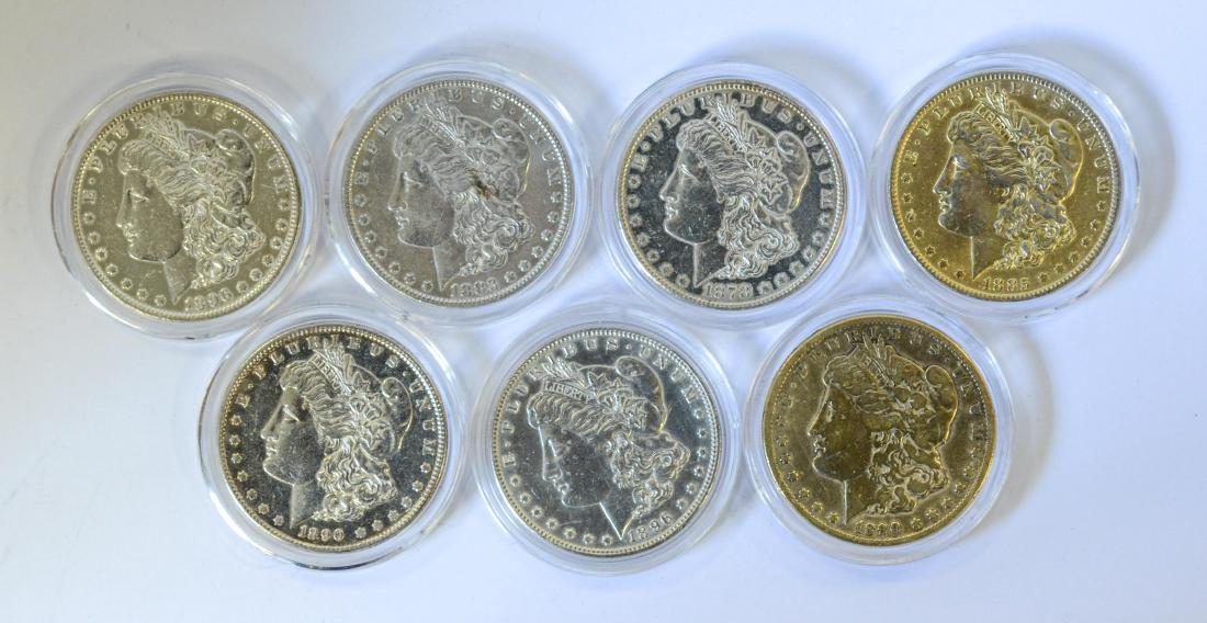 (7) Morgan silver dollars, various dates, VG-VF (1 of 1)