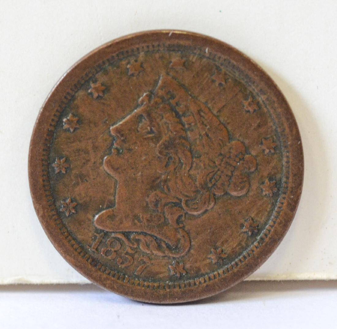 1857 Half cent VF (1 of 2)