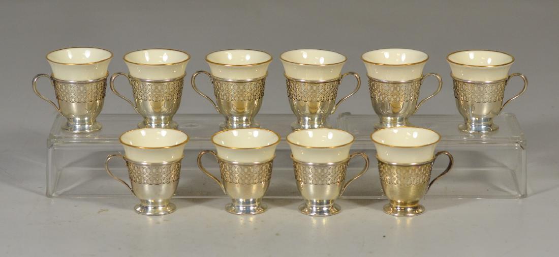10 Tiffany & Co sterling demitasse cups Lenox liners (1 of 4)