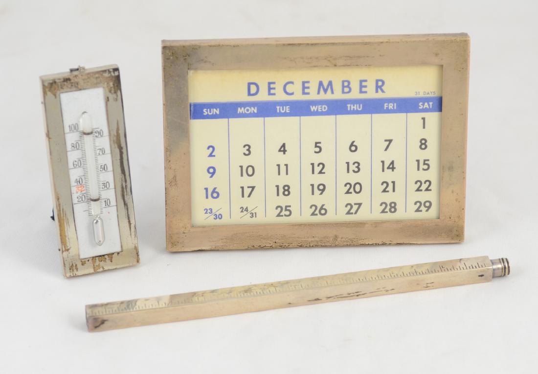 3 sterling silver desk items, Tiffany calendar (1 of 2)
