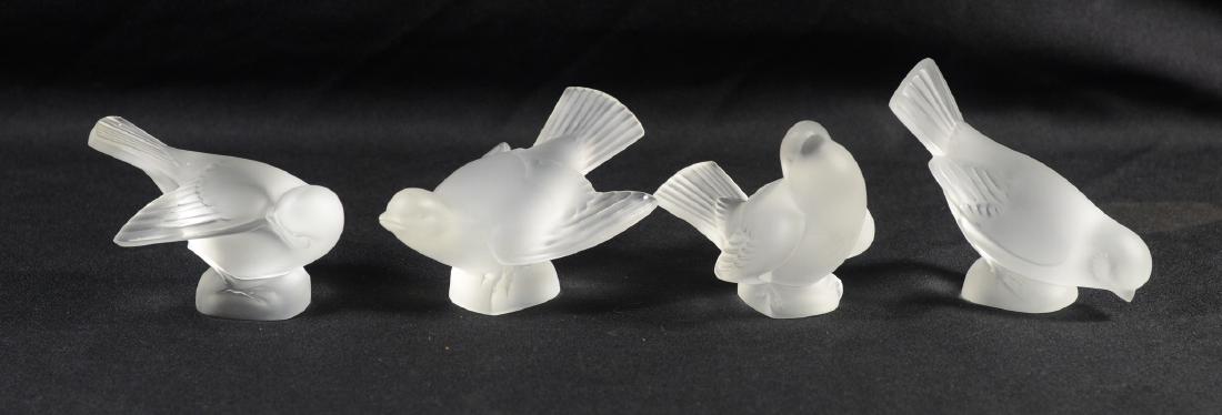 4 Signed Lalique frosted glass birds (1 of 2)