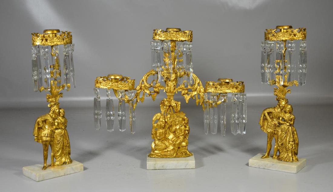 3-Piece Gilt Metal Girandole Assembled Set (1 of 4)