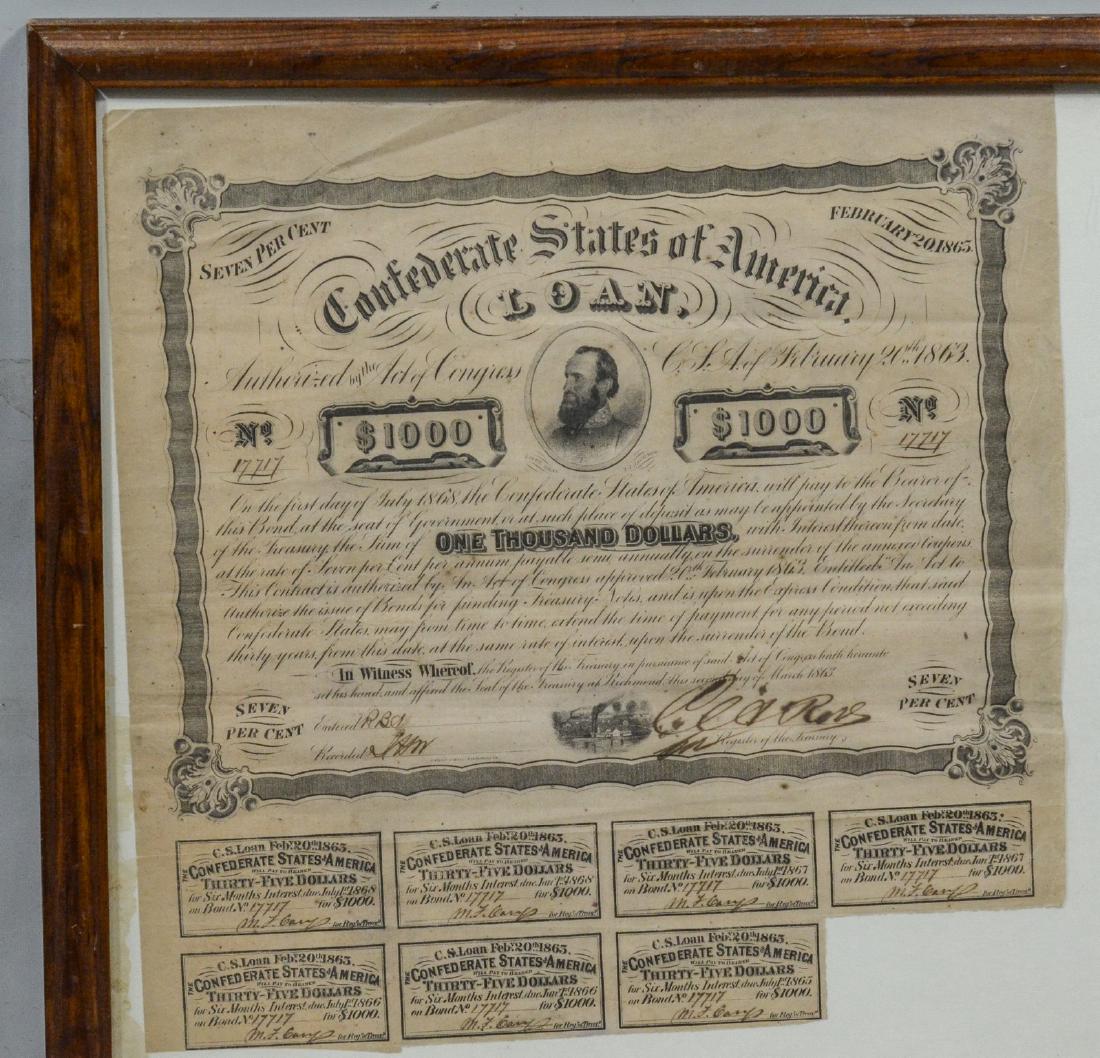 1863 Confederate States of America Loan Certificate (1 of 1)