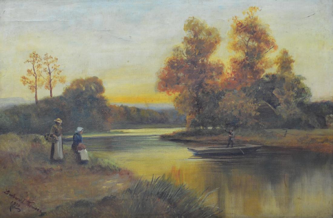 Barbara I Thomson, landscape painting with figures (1 of 5)